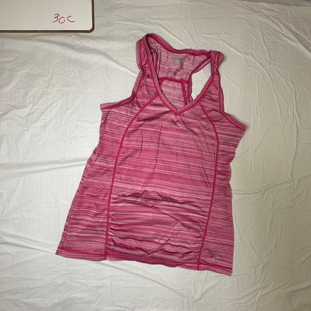 HEAD Athletic‎ Tank Pink Stripe Racerback Workout Gym Performance Women Size S